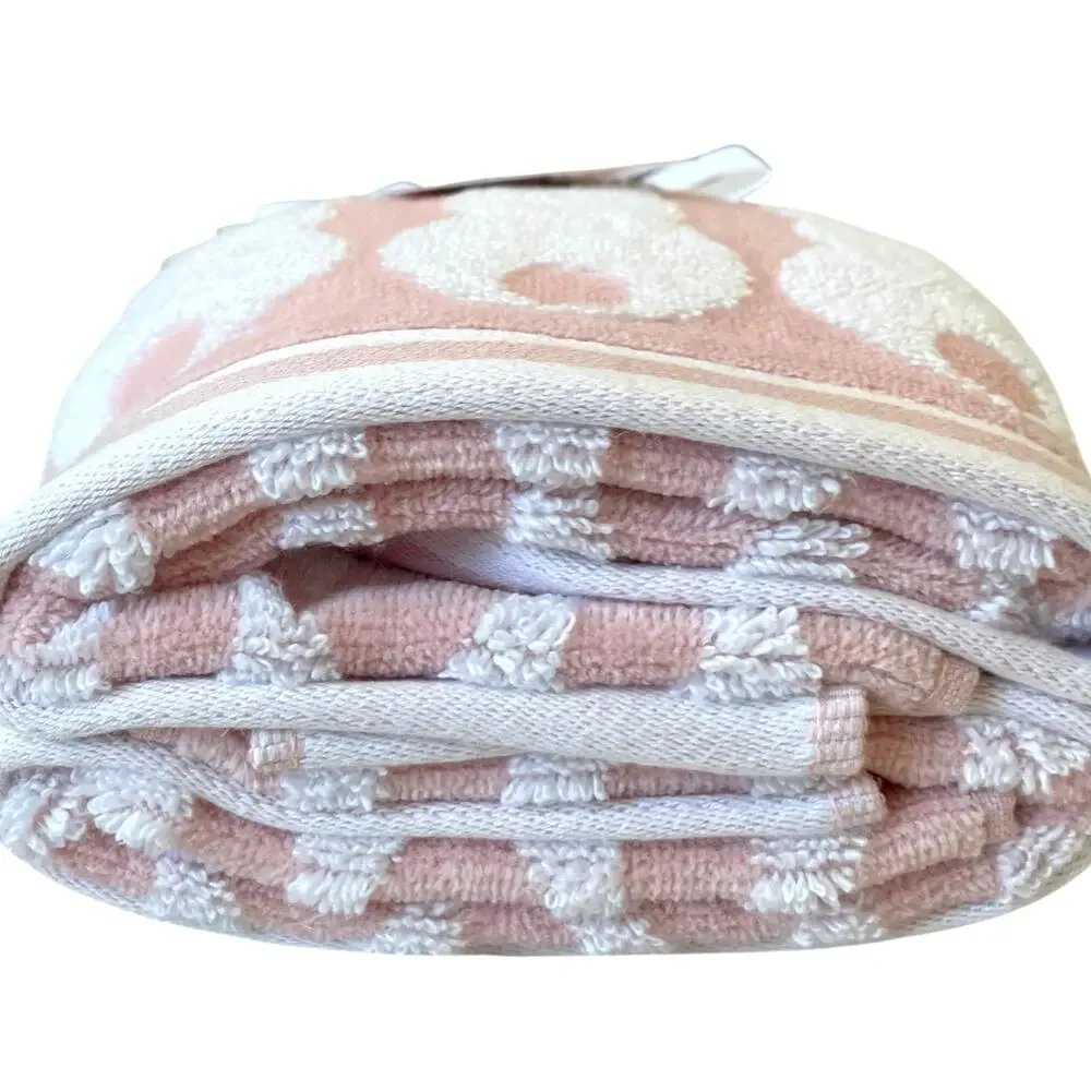 NEW Caro Hand Towels 2pk Pink & White Easter Bunny Rabbit 18x28
